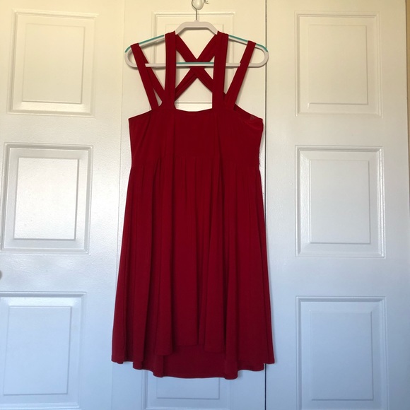 ❌SOLD ❌Torrid Red Crisscross Babydoll Mini Dress - Picture 4 of 5